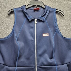 HUNTER for Target Scuba Dress XL Navy Blue Hooded Full Zip A-Line Sleeveless